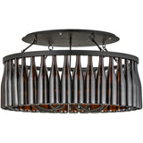 Meyda 38" Rustic Black Tuscan Vineyard Estate 36 Wine Bottle Chandelier