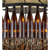 Meyda 38" Rustic Black Tuscan Vineyard Estate 36 Wine Bottle Chandelier