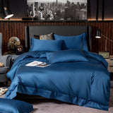 Lakibia Royal Blue Silky Soft Egyptian Cotton Bedding Set