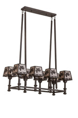 Meyda 38" Mission Balsam Pine 8 LT Oblong Chandelier