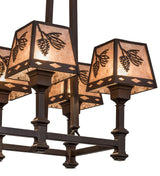 Meyda 38" Mission Balsam Pine 8 LT Oblong Chandelier