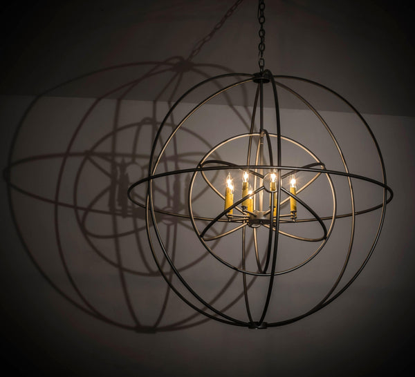 Meyda 43" Globe Nickel Atom Enerjisi 8 LT Chandelier