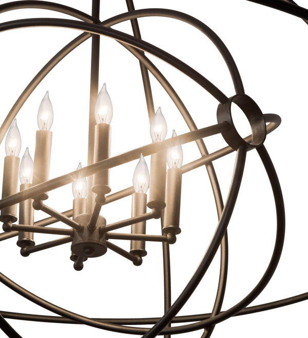 Meyda 43" Black Globe Atom Enerjisi 8 LT Chandelier