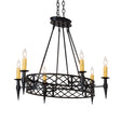 Meyda 43" Wide Gothic Topridge 6 Light Black Chandelier