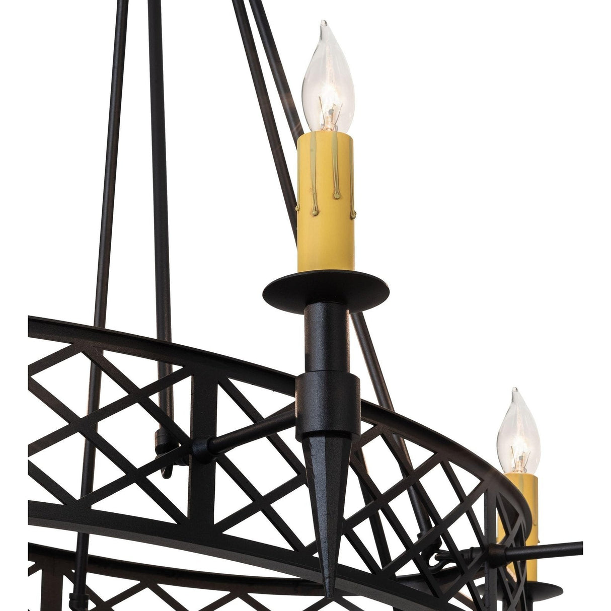 Meyda 43" Wide Gothic Topridge 6 Light Black Chandelier