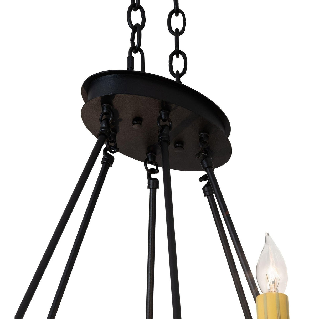 Meyda 43" Wide Gothic Topridge 6 Light Black Chandelier