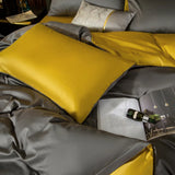 Shemir Grey Gold Reversible Egyptian Cotton Duvet Cover Set