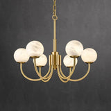 Modera Luxury Alabaster Chandelier, Pendant Brass Chandelier