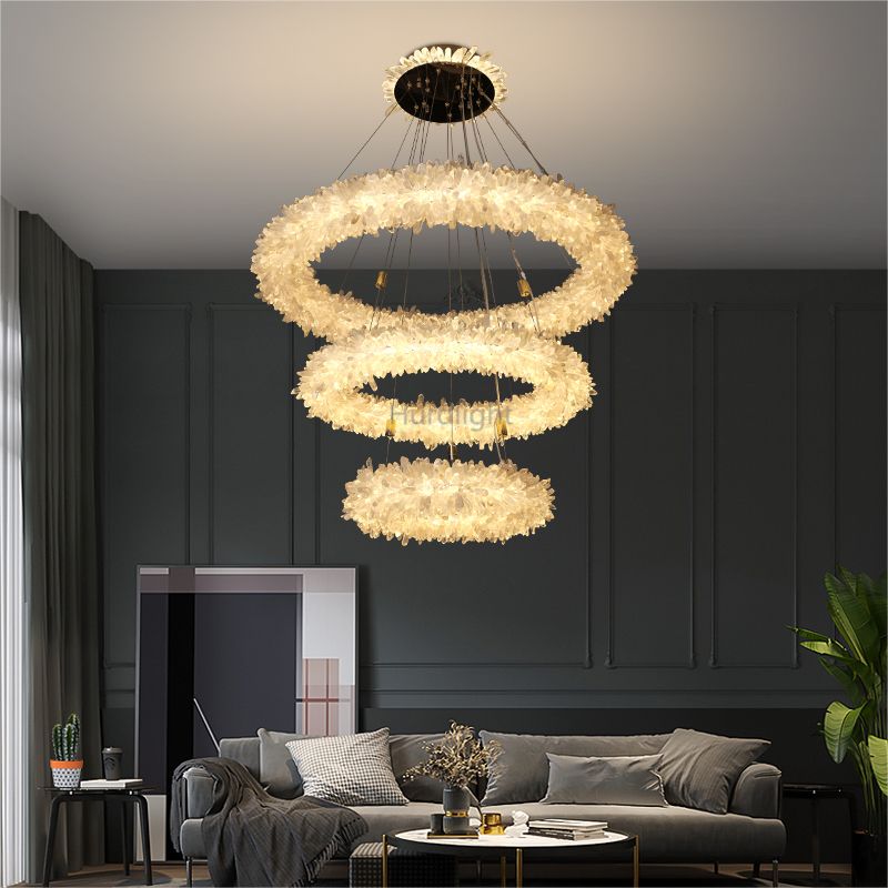 Primary Crystal Cluster Halo Modern Chandelier chandeliers for dining room,chandeliers for stairways,chandeliers for foyer,chandeliers for bedrooms,chandeliers for kitchen,chandeliers for living room Rbrights 3 Ring  