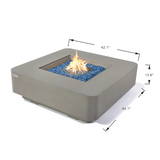 Elementi Plus - Lucerne Square Concrete Fire Pit Table - OFG419LG