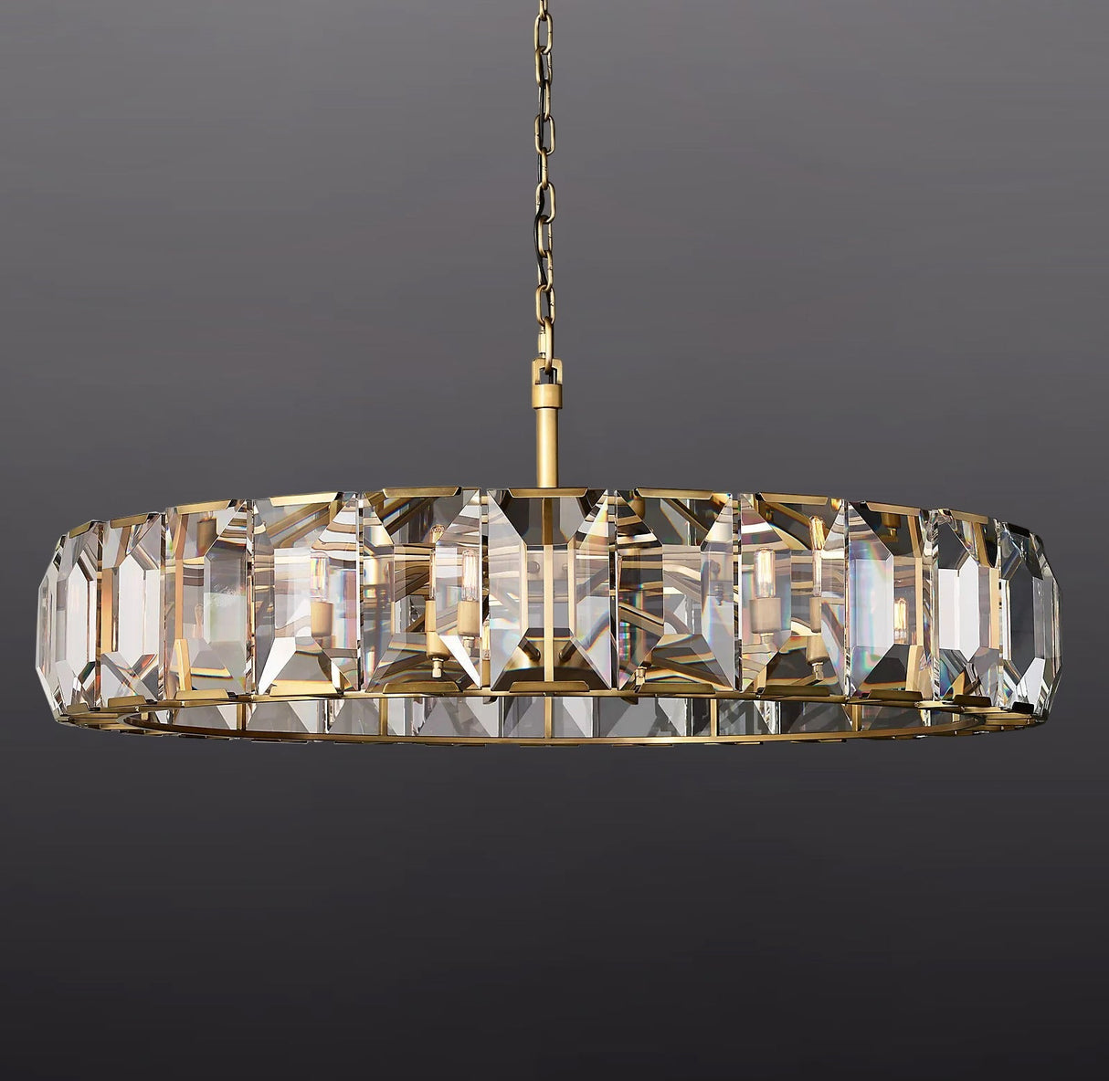 Hansom Luxury Glass Round Chandelier 60"