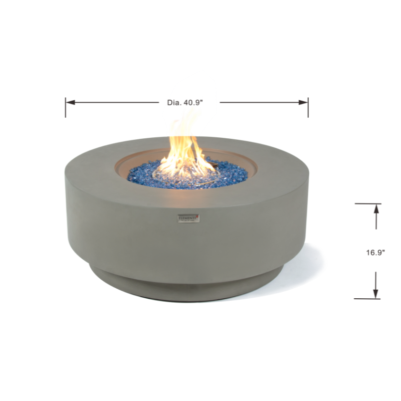 Elementi Plus - Colosseo Round Concrete Fire Pit Table - OFG414LG