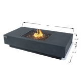 Elementi Plus - Cannes Rectangular Concrete Fire Pit Table - OFG416DG