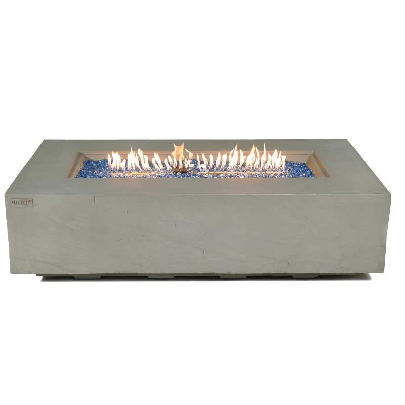 Elementi Plus - Meteora Rectangular Concrete Fire Pit Table - OFG410SG