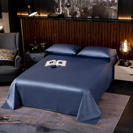 Lakibia Navy Blue Silky Soft Egyptian Cotton Bedding Set