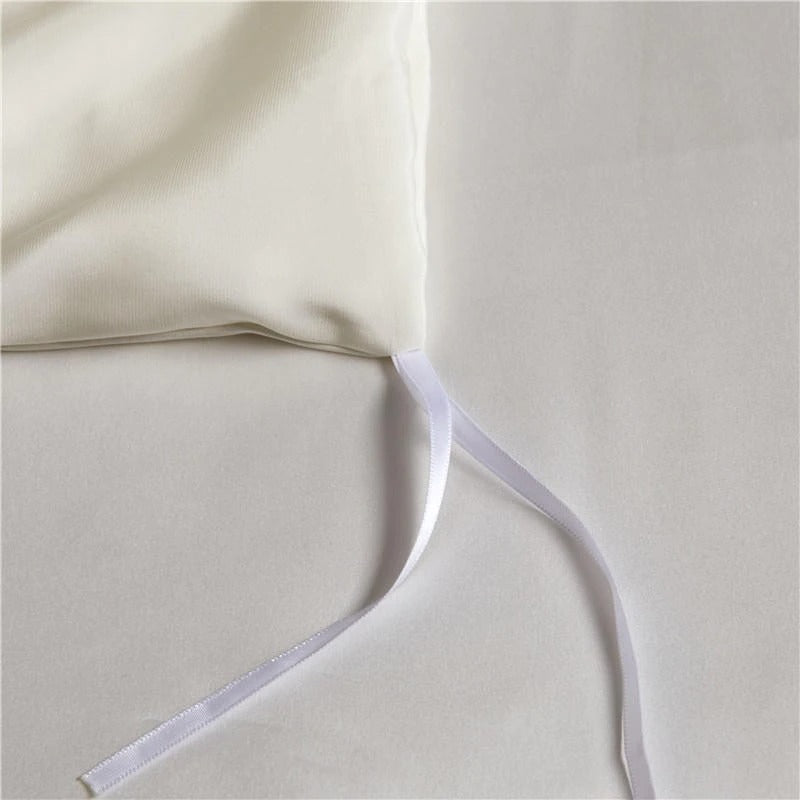 Eloise White Luxury Pure Mulberry Silk Bedding Set