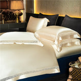 Willa Gold Modern Satin Egyptian Cotton Duvet Cover Set