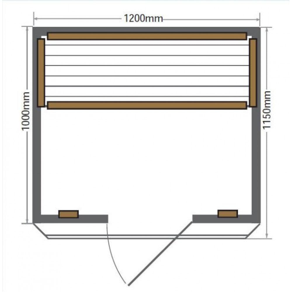 SunRay Evansport 2 Person Hemlock Sauna w/Ceramic Heaters