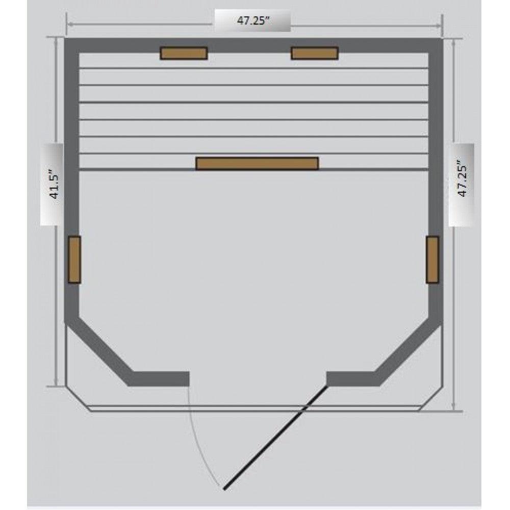 SunRay Heathrow 2 Person Hemlock Sauna w/Ceramic Heaters