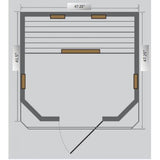 SunRay Heathrow 2 Person Hemlock Sauna w/Ceramic Heaters