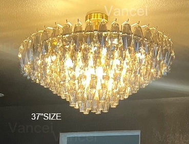 CHIARE Glass Tiered Round Chandelier 47"