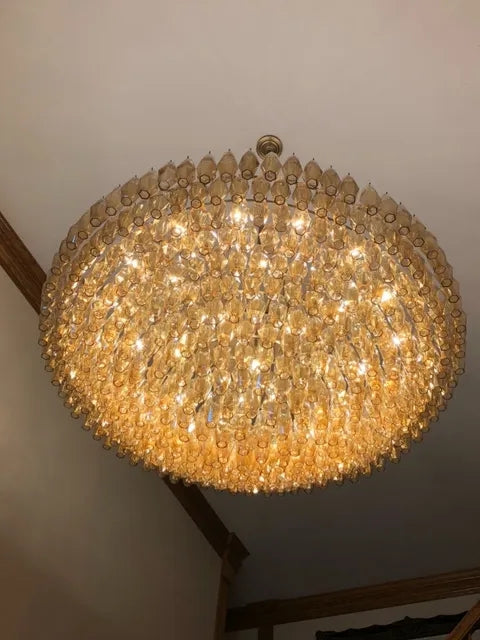 CHIARE Glass Tiered Round Chandelier 61"