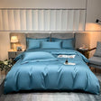 Neo Sky Blue Silky Cotton Duvet Cover Set Duvet Cover Set - Venetto Design Twin / Flat Sheet / 4 Pieces Venettodesign.com