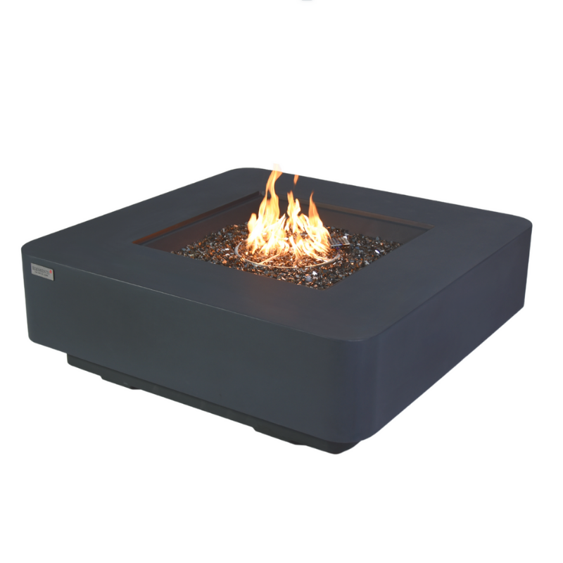 Elementi Plus - Bergamo Square Concrete Fire Pit Table - OFG419DG