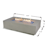 Elementi Plus - Meteora Rectangular Concrete Fire Pit Table - OFG410SG