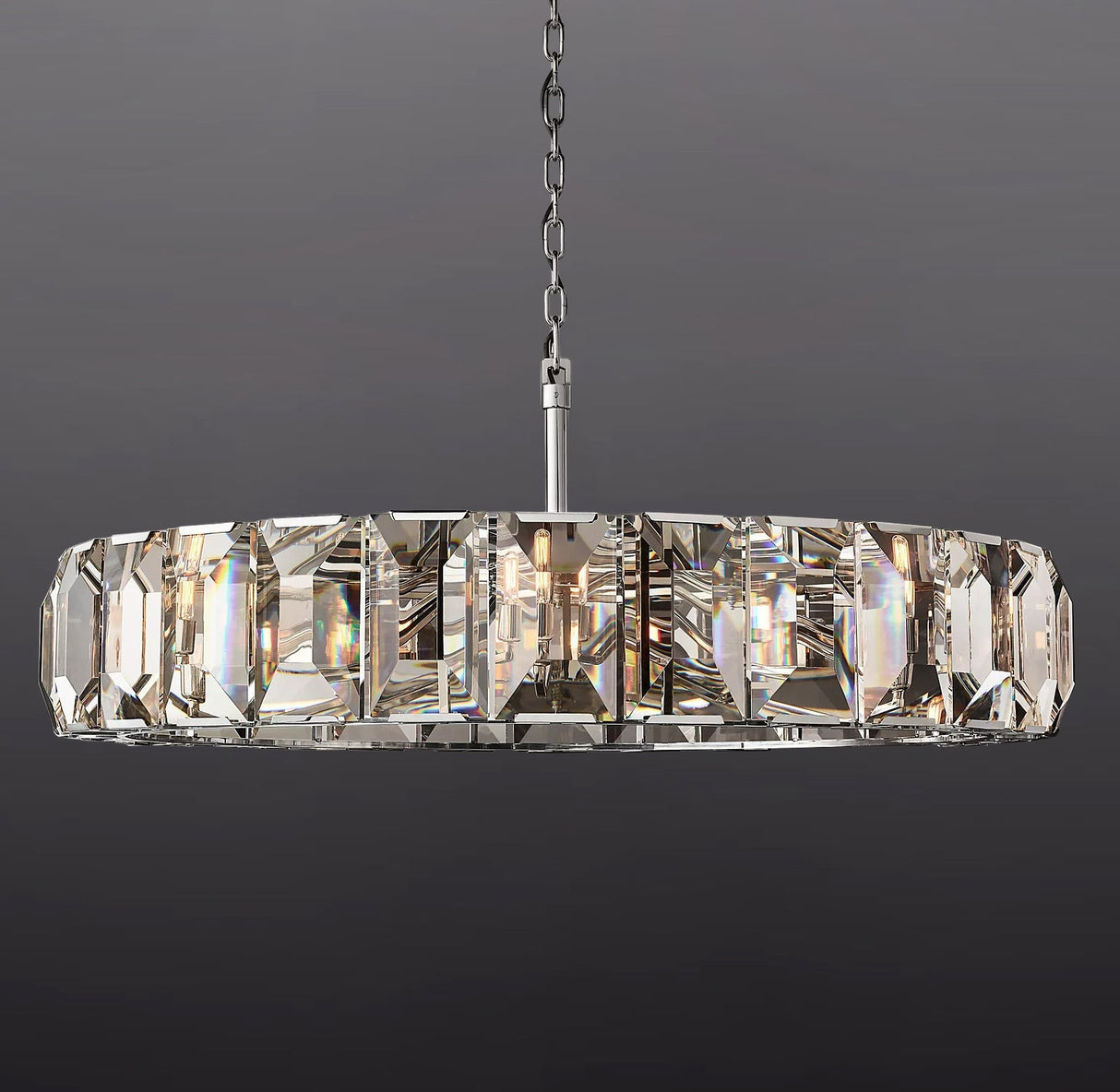 Hansom Luxury Glass Round Chandelier 60"