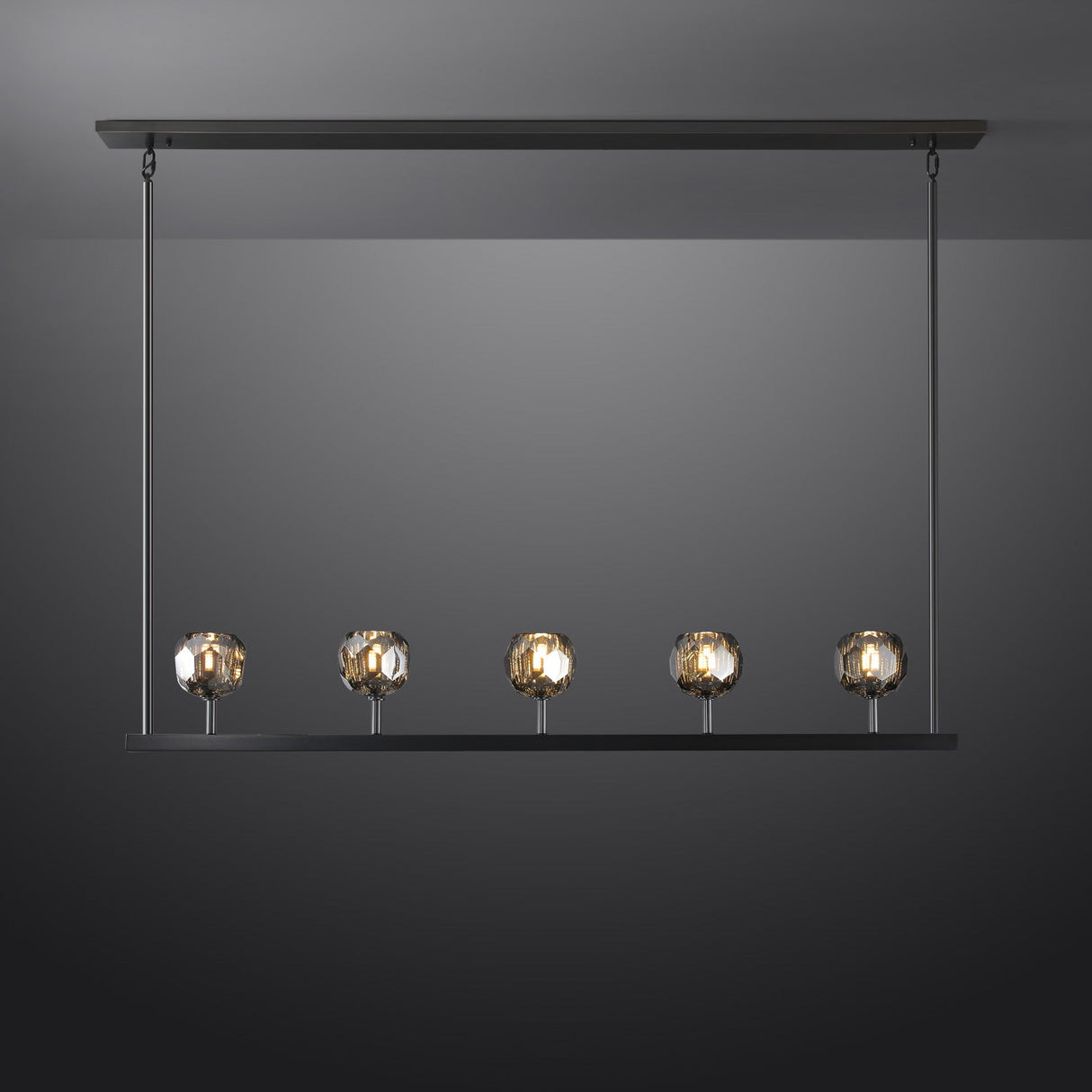 BOULA  DE Crystal Ball Linear Chandelier 48"