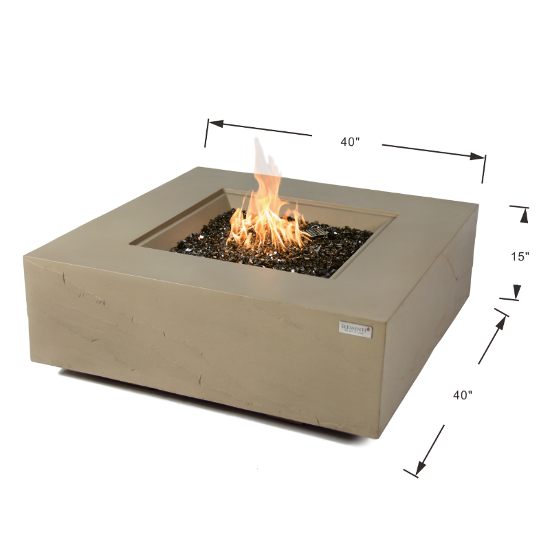 Elementi Plus - Uluru Square Concrete Fire Pit Table - OFG411SY