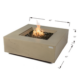 Elementi Plus - Uluru Square Concrete Fire Pit Table - OFG411SY