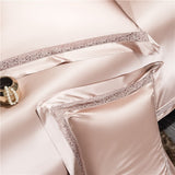 Willa Rose Gold Modern Satin Egyptian Cotton Duvet Cover Set