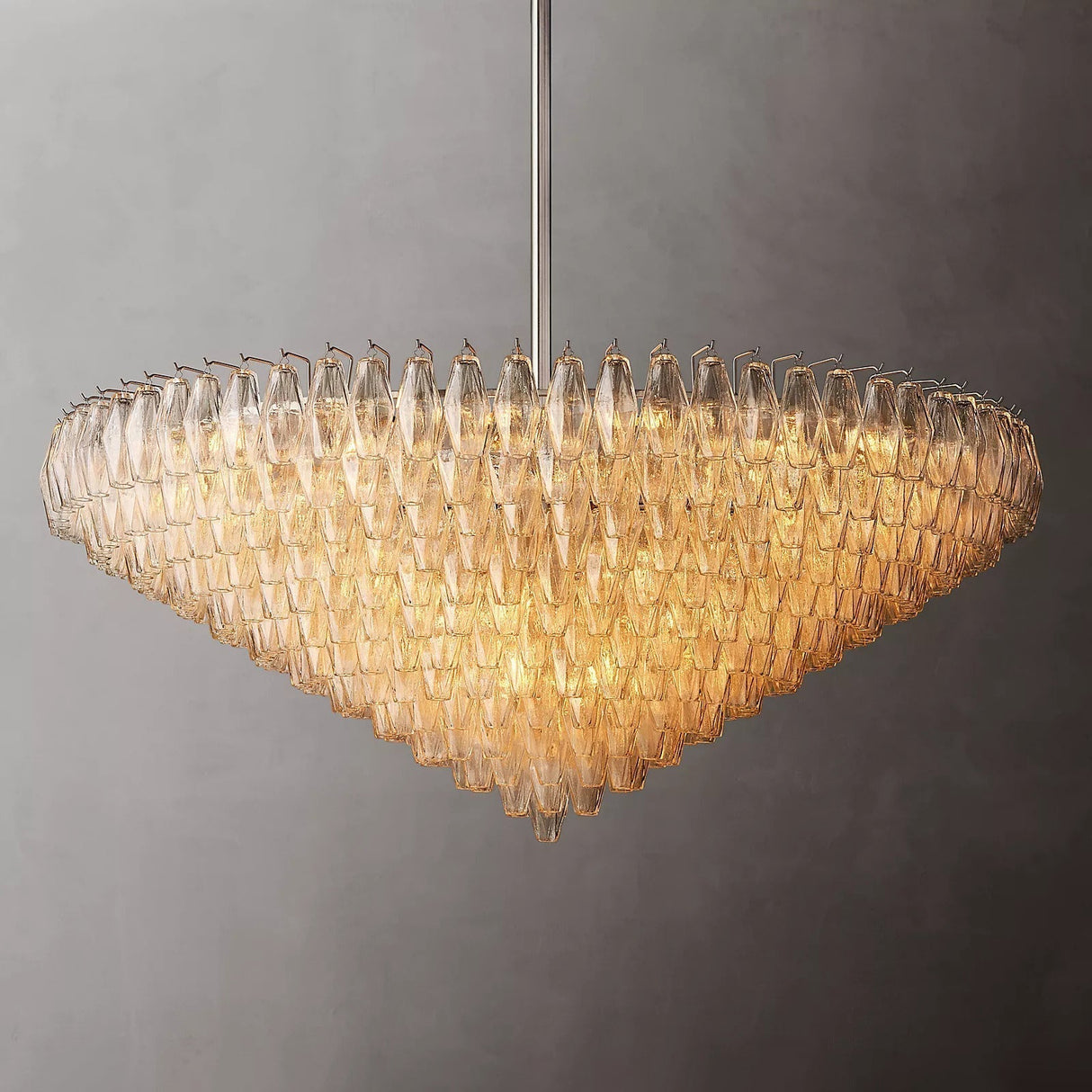 CHIARE Glass Tiered Round Chandelier 61"