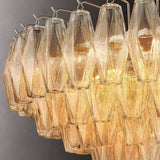 CHIARE Glass Tiered Round Chandelier 37"