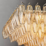 CHIARE Glass Tiered Rectangular Chandelier 54"W