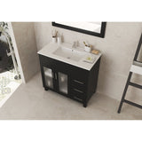 Laviva Nova 36" Espresso Bathroom Vanity with White Ceramic Basin Countertop 31321529-36E-CB