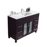 Laviva Nova 48" Brown Bathroom Vanity with White Ceramic Basin Countertop 31321529-48B-CB