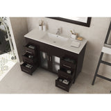 Laviva Nova 48" Brown Bathroom Vanity with White Ceramic Basin Countertop 31321529-48B-CB