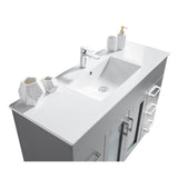 Laviva Nova 48" Grey Bathroom Vanity with White Ceramic Basin Countertop 31321529-48G-CB