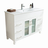 Laviva Nova 48" White Bathroom Vanity with White Ceramic Basin Countertop 31321529-48W-CB