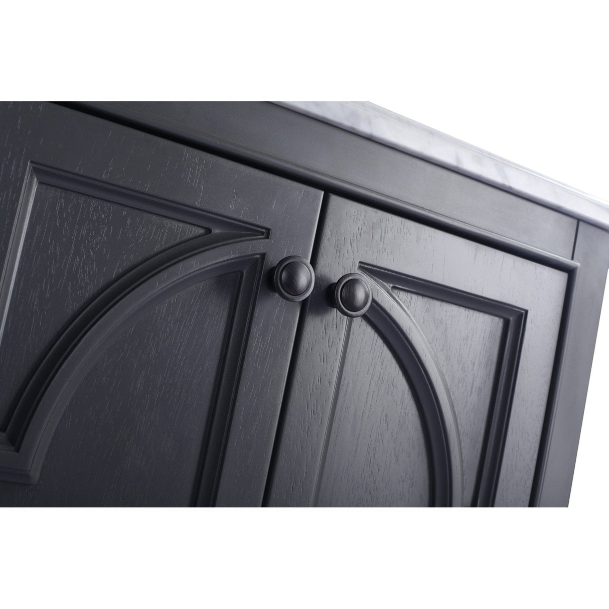 Laviva Odyssey 24" Maple Grey Bathroom Vanity with Matte Black VIVA Stone Solid Surface Countertop 313613-24G-MB