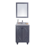 Laviva Odyssey 24" Maple Grey Bathroom Vanity with White Stripes Marble Countertop 313613-24G-WS