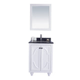 Laviva Odyssey 24" White Bathroom Vanity with Black Wood Marble Countertop 313613-24W-BW