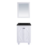 Laviva Odyssey 24" White Bathroom Vanity with Matte Black VIVA Stone Solid Surface Countertop 313613-24W-MB