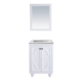 Laviva Odyssey 24" White Bathroom Vanity with Matte White VIVA Stone Solid Surface Countertop 313613-24W-MW