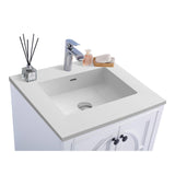 Laviva Odyssey 24" White Bathroom Vanity with Matte White VIVA Stone Solid Surface Countertop 313613-24W-MW