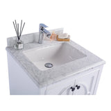 Laviva Odyssey 24" White Bathroom Vanity with White Carrara Marble Countertop 313613-24W-WC