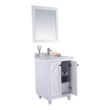 Laviva Odyssey 24" White Bathroom Vanity with White Carrara Marble Countertop 313613-24W-WC